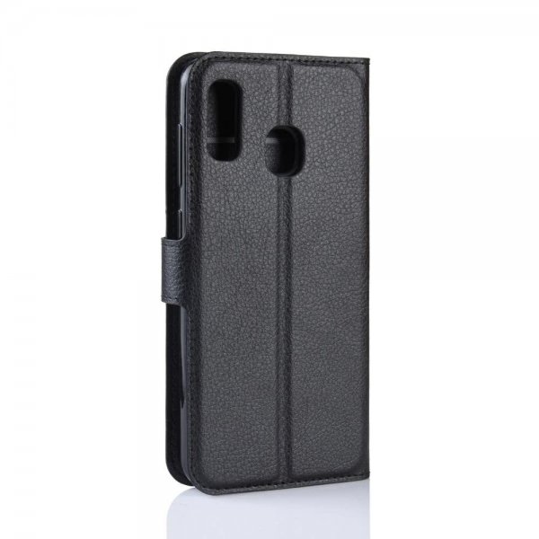 Samsung Galaxy A20E Etui Litchi Svart