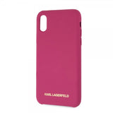 Karl Lagerfeld iPhone X/Xs Deksel Silikon LageRFeld Gull Logo Magenta