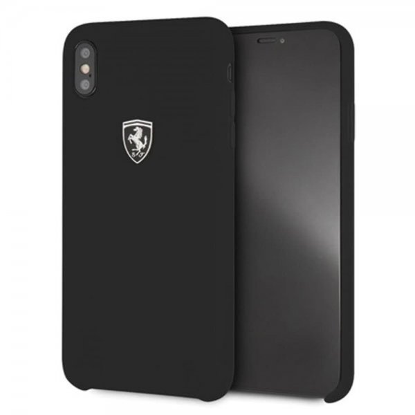 Ferrari iPhone Xs Max Deksel Sillikon Ferrari Logo Svart