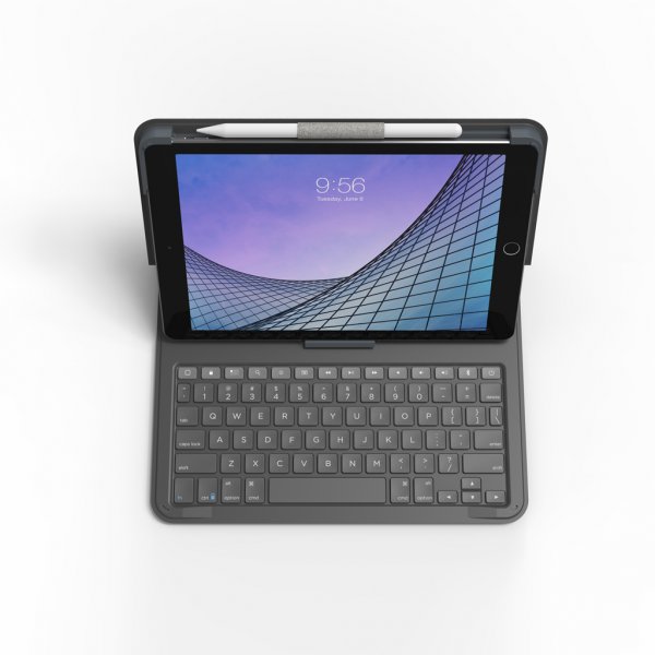 Zagg iPad 10.2 (gen 7/8/9) Etui med tastatur Messenger Folio 2 Charcoal