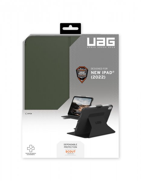 Urban Armor Gear (UAG) iPad 10.9 (gen 10)/iPad 11 (A16) Etui Scout Folio Black/Olive