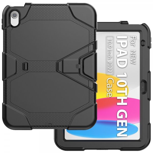 iPad 10.9 (gen 10)/iPad 11 (A16) Deksel Heavy Duty Armor Svart