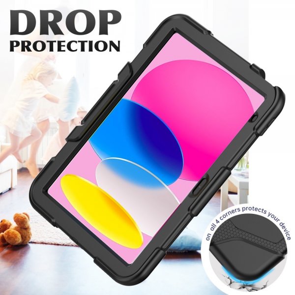iPad 10.9 (gen 10)/iPad 11 (A16) Deksel Heavy Duty Armor Svart