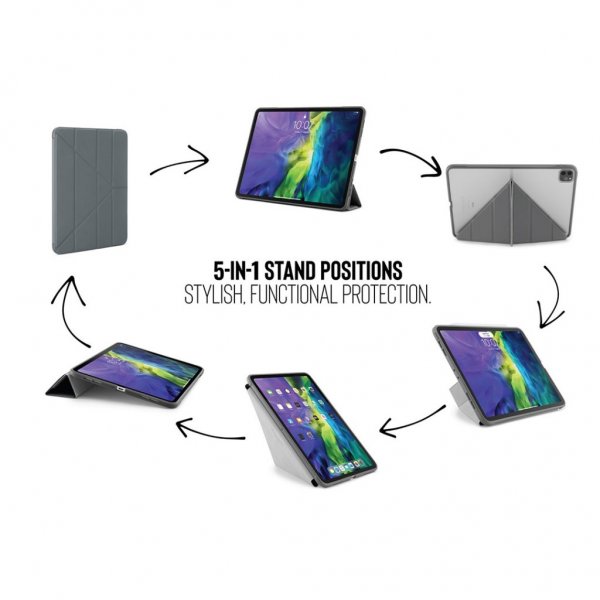 Pipetto iPad Pro 11 (gen 2/3/4) Origami Veske Grå