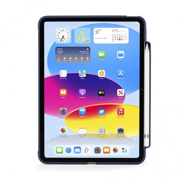 Pipetto iPad 10.9 (gen 10)/iPad 11 (A16) Etui Origami No3 Pencil Case Mørkeblå