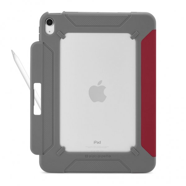 Pipetto iPad 10.9 (gen 10)/iPad 11 (A16) Etui Origami No2 Pencil Shield Mørkerød