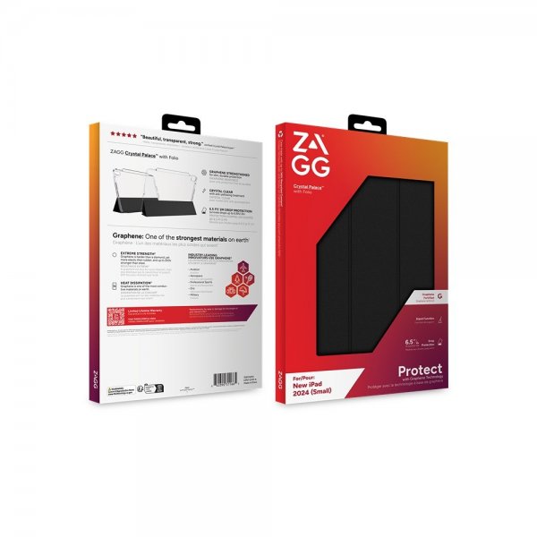 Zagg iPad Air 11 (M2/M3) Etui Crystal Palace Folio Svart Transparent