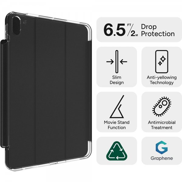 Zagg iPad Air 11 (M2/M3) Etui Crystal Palace Folio Svart Transparent