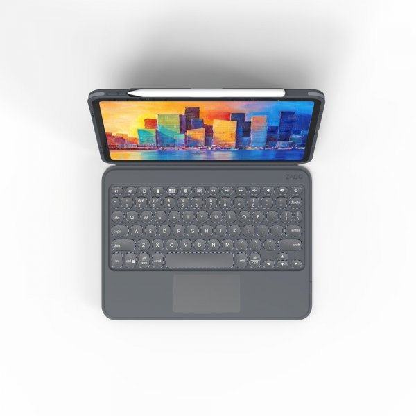 Zagg iPad Air 10.9/iPad Pro 11 Etui med tastatur Pro Keys Trackpad Nordic Charcoal