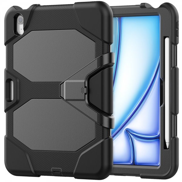 iPad Air 11 (M2/M3) Deksel Heavy Duty Armor Svart