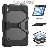 iPad Air 11 (M2/M3) Deksel Heavy Duty Armor Svart