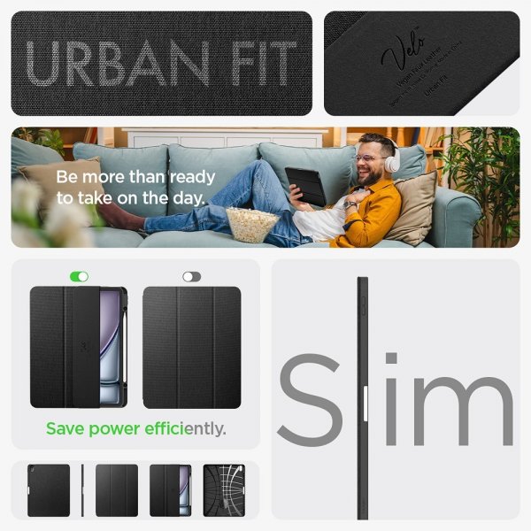 Spigen iPad Air 13 (M2/M3) Etui Urban Fit Svart