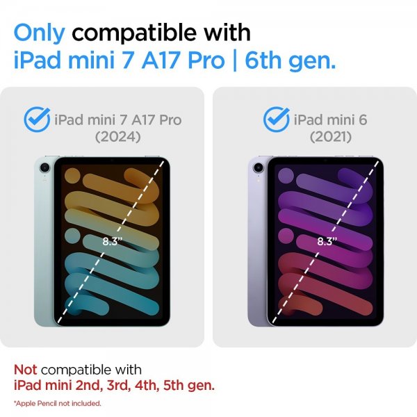 Spigen iPad mini (gen 6)/iPad mini (A17 Pro) Deksel Nano Pop Black Sesame