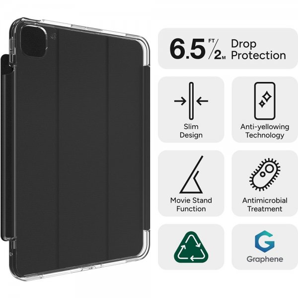 Zagg iPad Pro 11 (M4/M5) Etui Crystal Palace Folio Svart Transparent