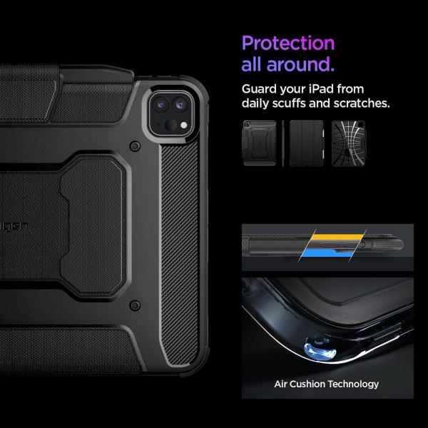 Spigen iPad Pro 11 (M4/M5) Etui Rugged Armor Pro Svart