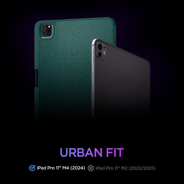 Spigen iPad Pro 11 (M4/M5) Etui Urban Fit Midnight Green