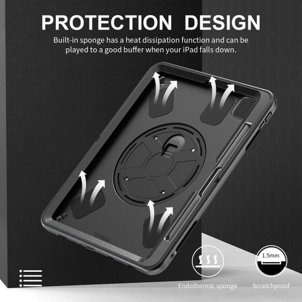 4smarts iPad Pro 11 (M4/M5) Deksel Rugged Etui Grip Svart