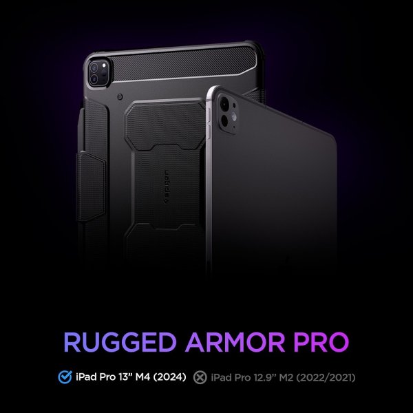 Spigen iPad Pro 13 (M4/M5) Etui Rugged Armor Pro Svart