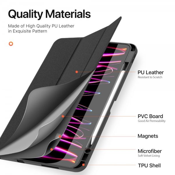 Dux Ducis iPad Pro 13 (M4/M5) Etui Domo Series Svart