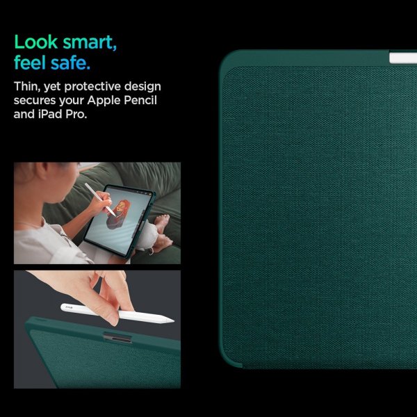 Spigen iPad Pro 13 (M4/M5) Etui Urban Fit Midnight Green