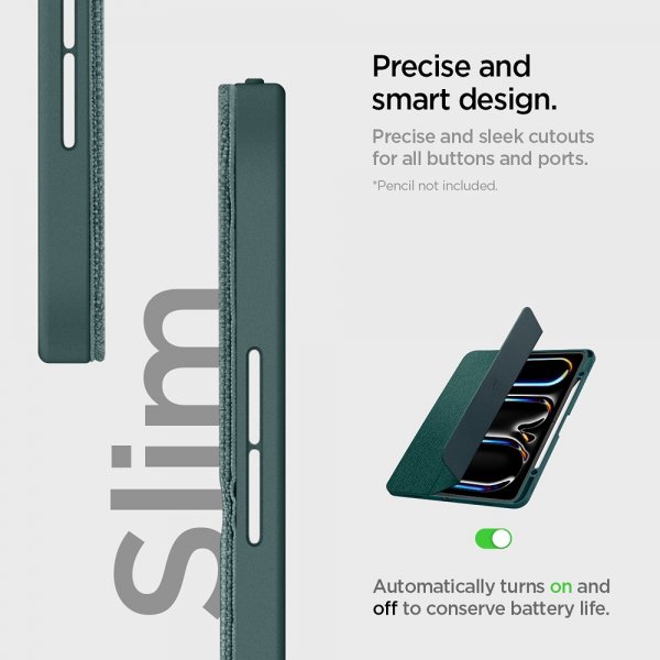 Spigen iPad Pro 13 (M4/M5) Etui Urban Fit Midnight Green