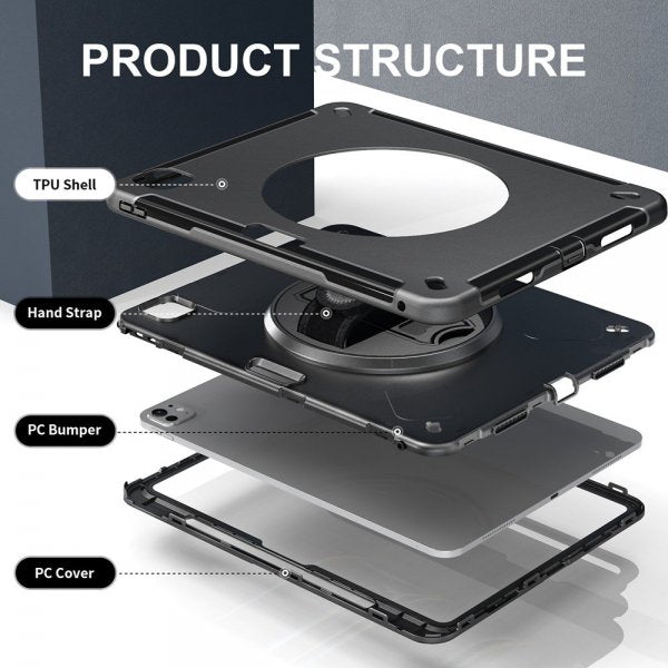 4smarts iPad Pro 13 (M4/M5) Deksel Rugged Case Grip Svart