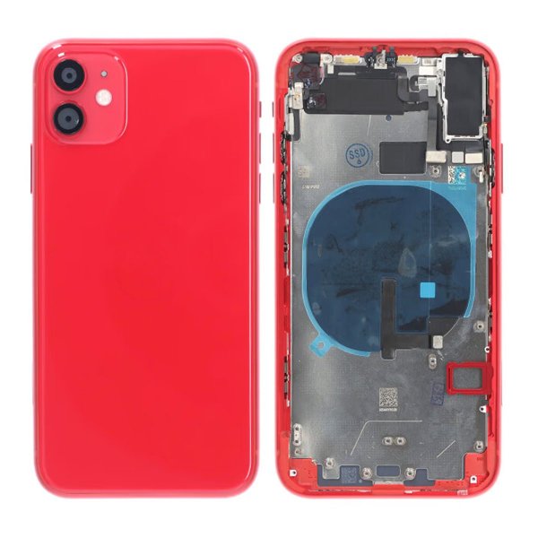 iPhone 11 bakside med komplett ramme Premium - rød