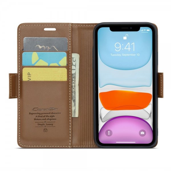 CaseMe iPhone 11 Etui 023 Series Brun
