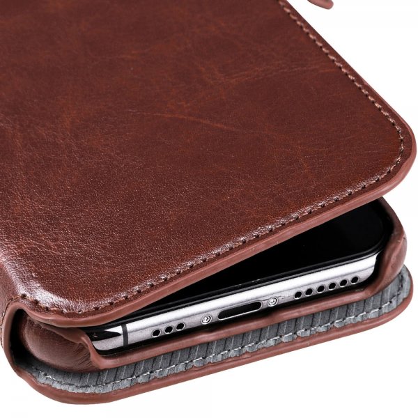 holdit iPhone 11 Etui Berlin Löstagbart Deksel Dark Brown