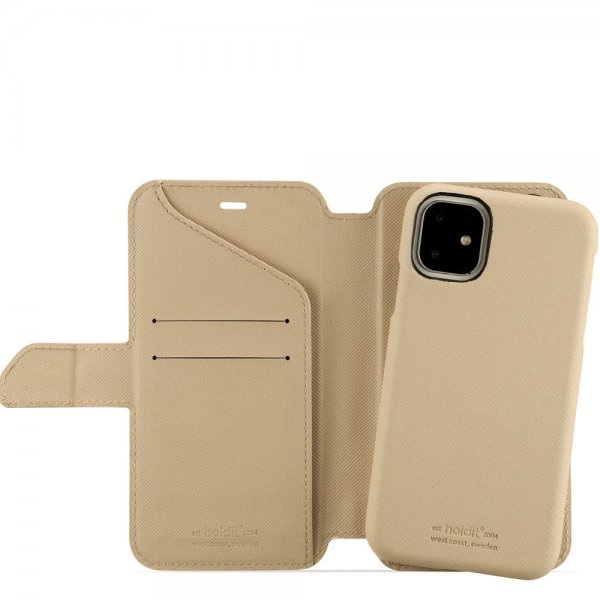 holdit iPhone 11 Etui Stockholm Löstagbart Deksel Caramel Beige