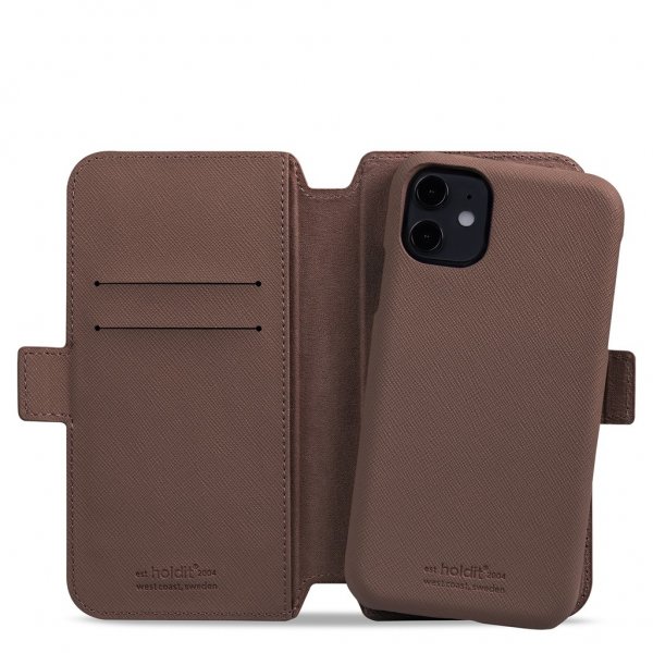 holdit iPhone 11 Etui Wallet Case Magnet Stockholm Dark Brown