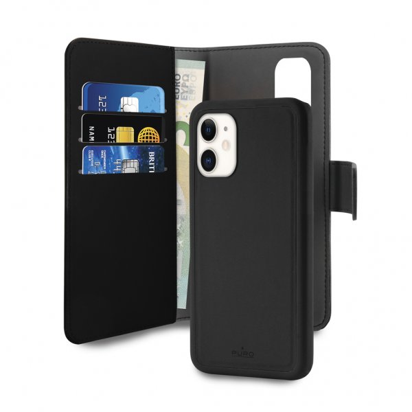 Puro iPhone 11 Etui Wallet Detachable 2 in 2 Svart
