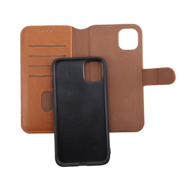 Rvelon iPhone 11 Etui Detachable Wallet Case Brun