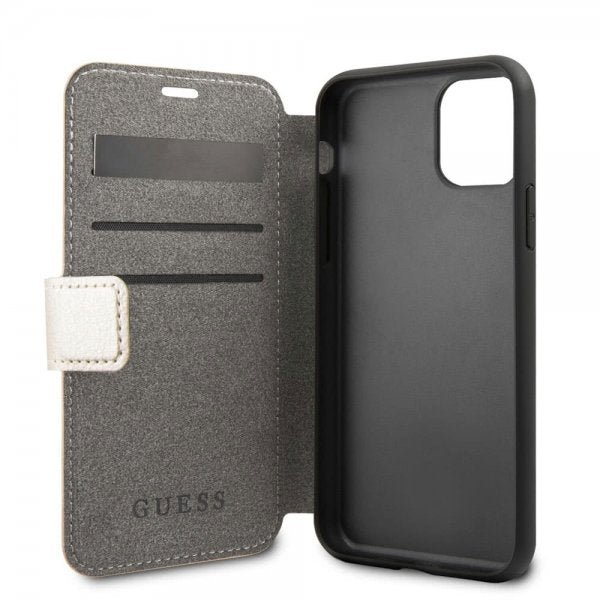 Guess iPhone 11 Pro Etui Skinntekstur Gull