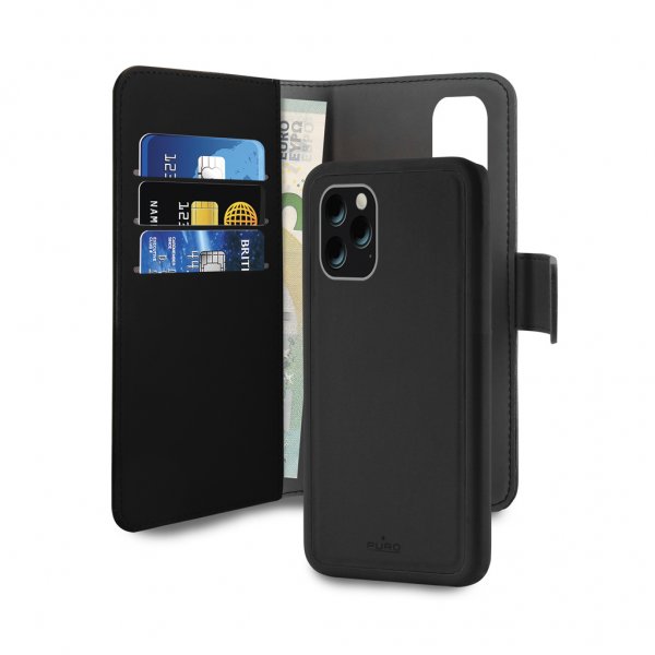 Puro iPhone 11 Pro Etui Wallet Detachable 2 in 2 Svart