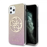 Guess iPhone 11 Pro Max Deksel Glitter Circle Rosegull