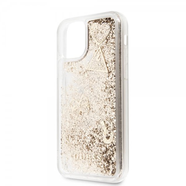 Guess iPhone 11 Pro Max Deksel Glitter Hearts Gull
