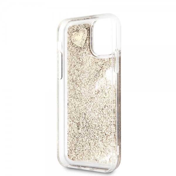 Guess iPhone 11 Pro Max Deksel Glitter Hearts Gull