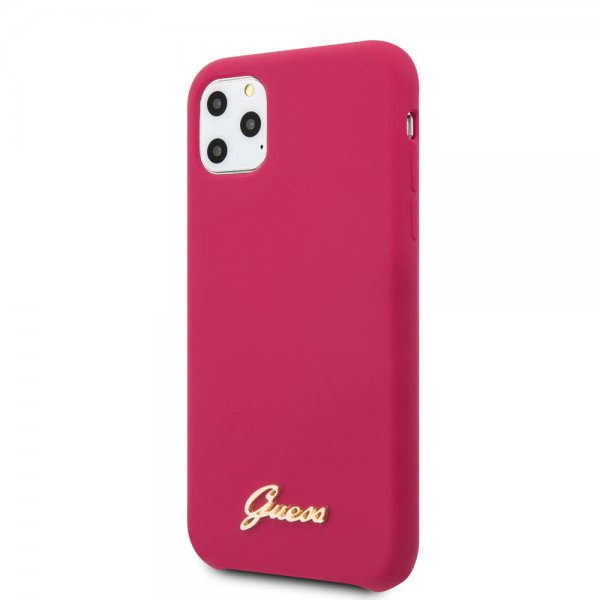 Guess iPhone 11 Pro Max Deksel Silikoni Cover Vintage Rød