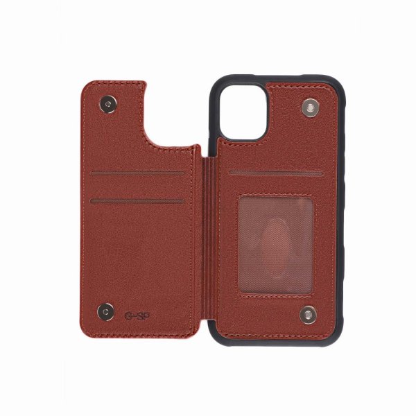iPhone 11 Pro Max Deksel Utbrettbar Kortlomme Brun