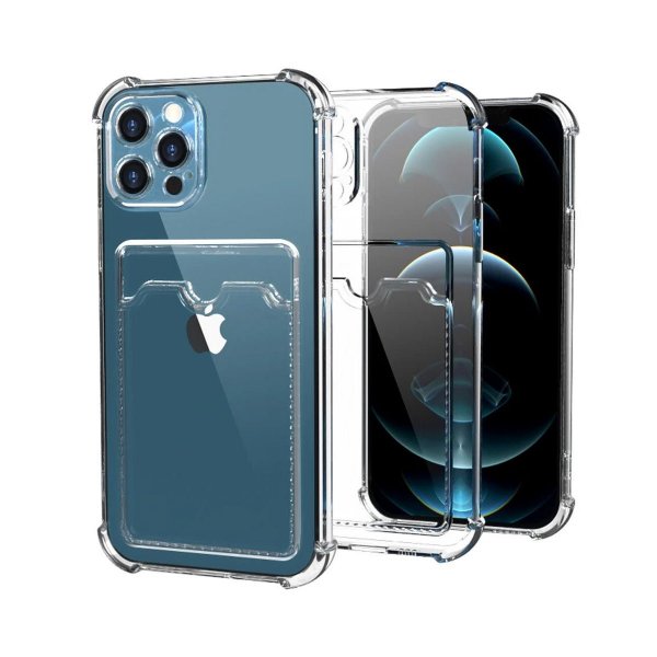 iPhone 11 Pro Max Deksel Kortholder Støtsikker Transparent