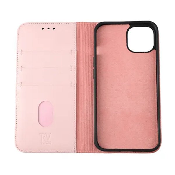 Rvelon iPhone 11 Pro Etui Ekte Skinn Rosa