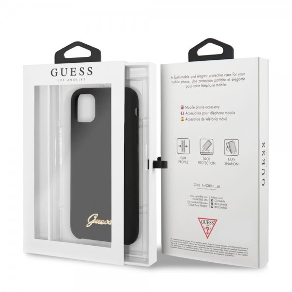 Guess iPhone 11 Pro Deksel Silikoni Cover Vintage Svart