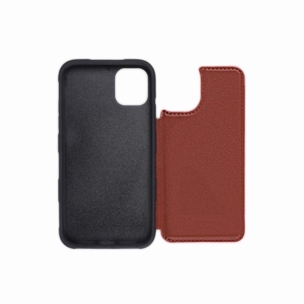 iPhone 11 Pro Deksel Utbrettbar Kortlomme Brun