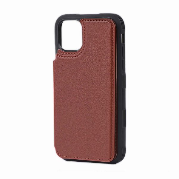 iPhone 11 Pro Deksel Utbrettbar Kortlomme Brun