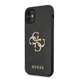 Guess iPhone 11 Deksel 4G Logo Saffiano Svart
