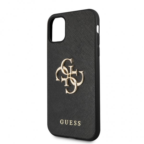 Guess iPhone 11 Deksel 4G Logo Saffiano Svart