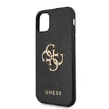 Guess iPhone 11 Deksel 4G Logo Saffiano Svart