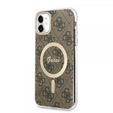 Guess iPhone 11 Deksel 4G Pattern MagSafe Brun