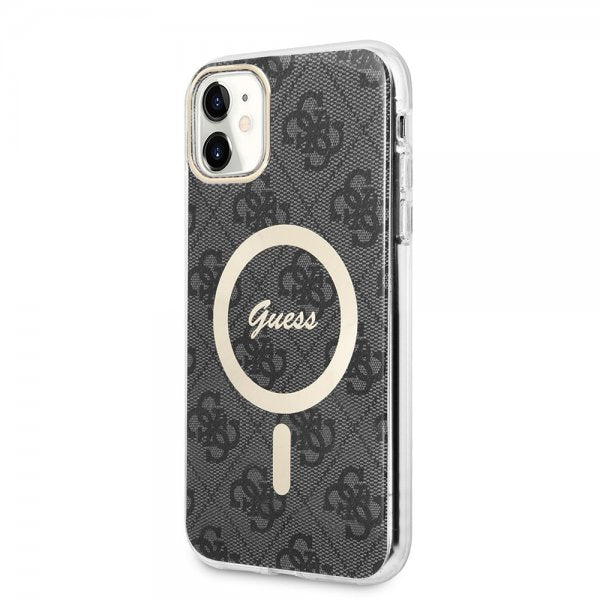 Guess iPhone 11 Deksel 4G Pattern MagSafe Svart
